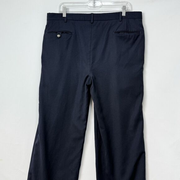 Vintage 80s Todays Man Wool Pleated Trouser Black 36x32 Cuffed - Picture 4 of 16